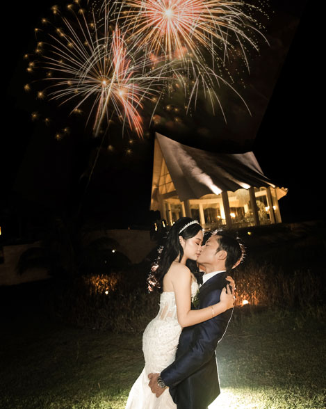 Wedding fireworks celebration at Novus Jiva Anyer